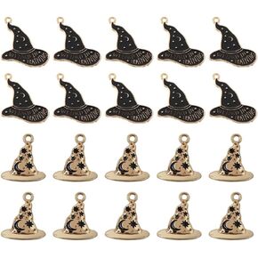 Ximimark 20pcs Enchanting Witch Hat Pendants - Alloy Enamel Charms for DIY Jewelry Making, Unique Accessories for Necklace, Bracelet, Earring, Fashionable Craft Supplies for Creative Designers