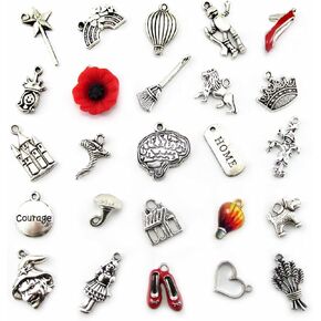 Oz Charms 25pcs مع قبعة معالج ، إعصار و Red Monamel Ruby Slippers المعلقات CC05202023