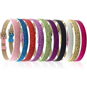 20pcs Mix Colors 210mm*8mm Slide Wristbands/Bracelets for 8mm Slide Letters,Jewelry Making Charms-DIY Supplies