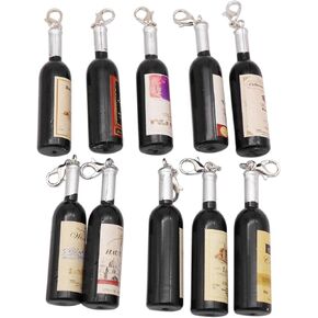 20 Pack Vintage Style Resin Wine Bottles Craft with Lobster Clasps Earrings Drops Dangles Necklaces Pendants Keychains Findings DIY Jewelry Making Charms