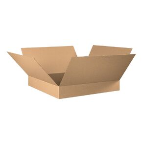 Aviditi 30306 Flat Corrugated Cardboard Box 30" L x 30" W x 6" H, Kraft, for Shipping, Packing and Moving (Pack of 15)