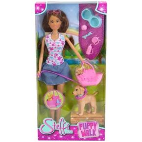مجموعة دمية Simba Steffi Love Puppy Walk ، ارتفاع 11 بوصة ، متعدد الألوان - تشمل Mommy Dog ، جرو في أكياس حمل وملحقات الكلاب ، من أجل الفتيات
