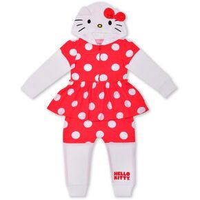 Hello Kitty Girls Long Sleeve up up coverall for اطفال وطفل صغير