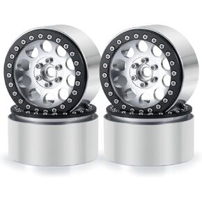 Rclions 4pcs سبيكة الألمنيوم 2.2 "Beadlock Wheels Rims 35mm لـ 1/10 RC Rock Crawler Car Axial Wraith 90018