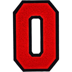 1 PCS 4.0 "Red Chenille Letter Patch مع حافة سوداء ، حديد على بقع للقبعات ، حقائب الظهر الجينز ، حقائب الجينز ، خطاب Varsity الأولي. (الحرف أ)
