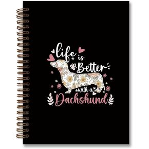 Dachshund Notebook sporal ، Cute Dog Notebook Journal Dachshund Gifts ، Higbs Dog Lovers for Women ، College حكمت Grardcover Spiral Notebook 5.5x8.3