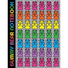 Gummy Bear Notebook: Girls Colorful Notebook ، 8.5 × 11 - محكم واسع. نظرة بريق مع دببة قوس قزح الصمغ