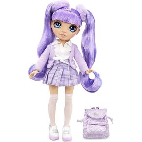 Rainbow High JR High Violet Willow- دمية أزياء أرجوانية مقاس 9 بوصات مع إكسسوارات دمية- مفتوحة وإغلاق حقيبة الظهر ، هدية رائعة للأطفال من 6 إلى 12 سنة وجامعي