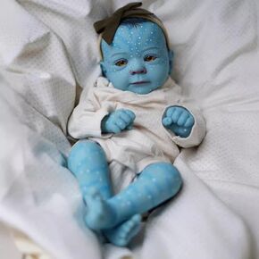RXDOLL Realistic Reborn Avatar Baby Dolls Girl 19 Inch Soft Cloth Body Newborn Elf Baby Doll Eyes Open Real Life Like Baby Dolls Vinyl Poseable Limbs for Kids&Collectors
