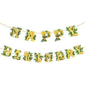 Lemon Party Decorations Lemonade Party Banners Summer Fruit Banners Lemon Bunting Birthday Supplies Summer Themed Party Decor Lemonade-Themed Parties, Backyard Celebrations