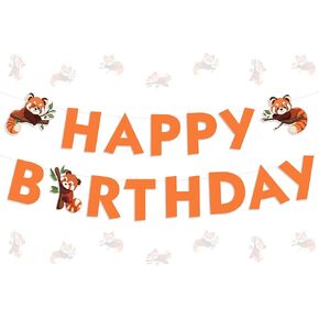 Red Panda Banner Banner Panda and Bamboo موضوع عيد ميلاد لافتة ألوان مائية للحيطان