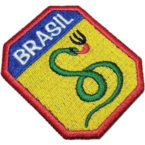 EML022T FEB سوف تدخن Snake Gerily Brazil Army War WWII Patch Patch Iron أو Sew Size 2.24 × 2.68 in.