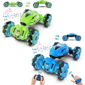 Dysaim Gesture Sensing RC STUNT CAR TOYS ، 2 Gesture RC CAR 2.4GHz 4WD التحكم عن بعد مع موسيقى الأضواء ، الانجراف الدوران على الطرق الوعرة ، أفضل هدايا عيد ميلاد للأطفال من عمر 6-12