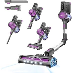 Gevi Cordless Carpet Vacuum Cleaner for Home, Ultra Long Battery Life Stick Vacuum with Bendable Wand, 100,000RPM Deap Clean Vacuum for Hardwood Floor, Carpet & Pet Hair