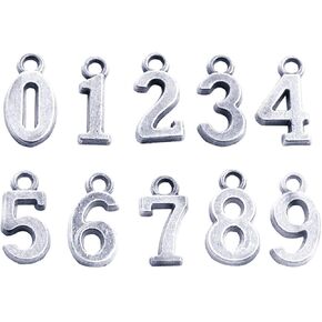 0-9 أرقام سحر 100pcs سحر Silver DIY سحر الصياغة وصنع المجوهرات الملحق