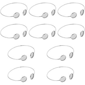 Webeedy 12mm bargle Cuff Bracelet Muthes Cabochon Bezel Blank Tray Tray Stronisal Steel Sterelet Bangelet Bangele