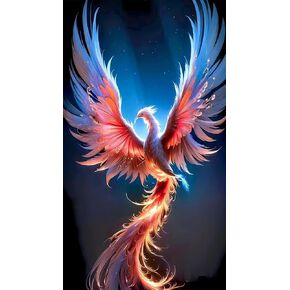 ZHUMUTO Large 5D Diamond Art Painting Kits for Adults,15.7x27.5inch Phoenix A DIY Full Round Drill Diamond Dots Large Size,Big Gem Art and Crafts for Home Wall Decor Gifts