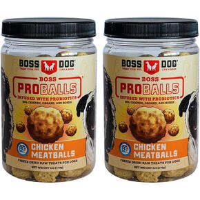 Boss Dog Boss Proballs Meatball Treats for Dogs & Cat, Chicken Recipe, 6 oz Jar (Jar of 2)