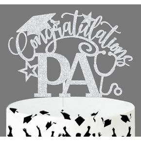 تهانينا Pa Cake Topper ، PA في المستقبل/تهانينا ديكور كعكة الطبيب ، 2025 الطبيب زخارف التخرج لحفلات التخرج لوازم اللوازم ، اللمعان الفضي