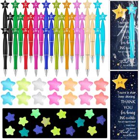 20 Set Star Pens Bulk Teacher Appreciation Gifts Inspirational You're a Star Bookmark Luminous Stars Graduation Party Favors for Students End of School Year Classroom Rewards Employee