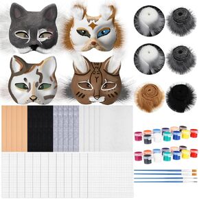 40 PCS Therian Mask Kit DIY FAUX FUR FURC MESH FOR EYES LOSE SHOPE TO THE THERIAN GEAR Stuff Cat Fox Face Decor