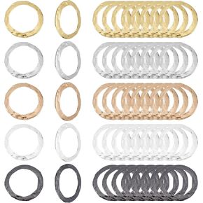 Fingerinspire 60 PCS 5 ألوان النحاس النحاس الدائرة رابط 0.63 بوصة (16 مم) ربط حلقات الربط النحاسية قلادة على الطراز التبتي دوائر المعادن دوائر العتيقة.