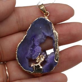 Le Sky 5 PCS Natural Druzy Stone Pendants غير منتظمة Geode Geod