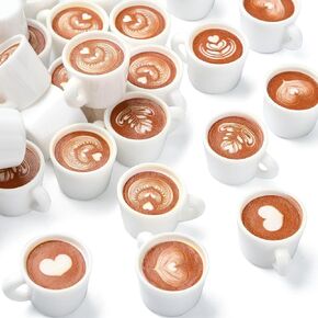 DanLingJewelry 50Pcs 5 Styles Resin Coffee Cup Charms 3D Imitatation Coffee Drink Mug Dangle Charms for DIY Jewelry Making