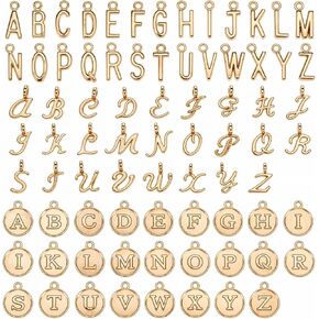 Letter Charms, 156pcs Mixed ABC Letter Charms 3 Styles Letter Charms Pendants Capital A-Z Double Sided Alphabet Charms for Jewelry Necklace Bracelet Jewelry Making and DIY Crafting