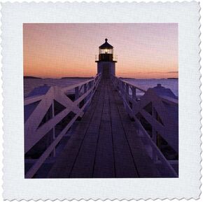 3dRose qs_90608_7 USA, Maine. Marshall Point Lighthouse - US20 BTH0009 - Brenda Tharp - Quilt Square, 18 by 18-Inch