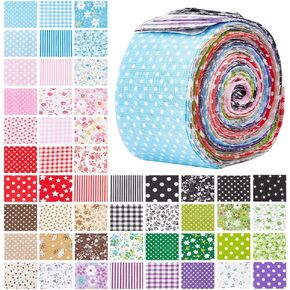 Nbeads 50 PCS Fabric Jelly Rolls ، 100 ٪ شرائح خياطة اللحف 39x2.6inch chinoiserie الأقمشة