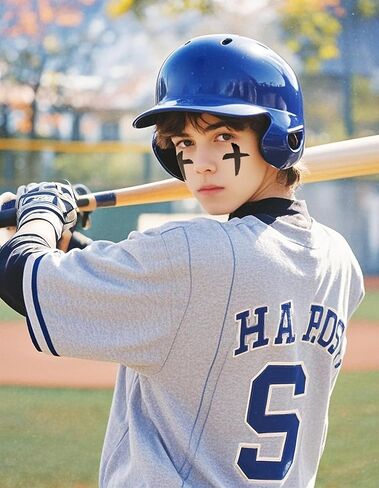 80 Pairs Breathable Cross Eye Black Stickers for Men Women, Sports Face Eyeblack Sticker for Football Baseball Softball Themed Party Birthday Party Supplies in Saudi Arabia