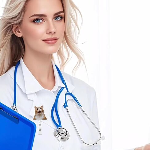 Fun Cat Badge Reel,Cute Tuxedo Cat Acrylic Badge for ID Card Badge,Funny Telescoping Retractable Badge Holder Alligator Clip Accessories for Nurse,Medical Worker,Nursing Student,Teacher in Kuwait