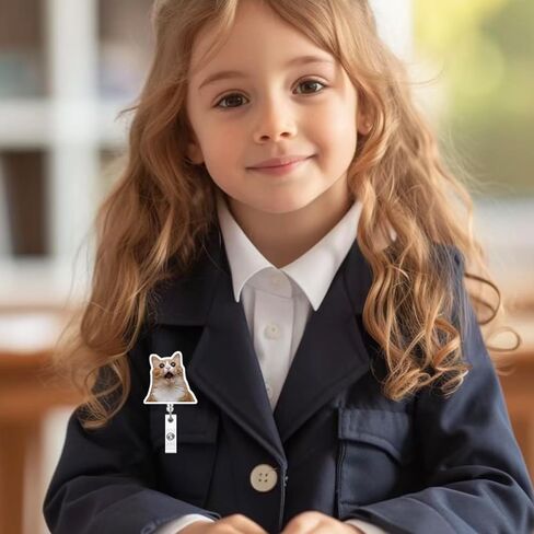 Fun Cat Badge Reel,Cute Tuxedo Cat Acrylic Badge for ID Card Badge,Funny Telescoping Retractable Badge Holder Alligator Clip Accessories for Nurse,Medical Worker,Nursing Student,Teacher in Kuwait