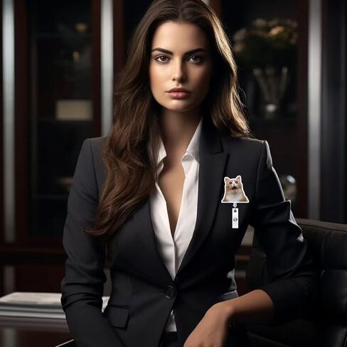 Fun Cat Badge Reel,Cute Tuxedo Cat Acrylic Badge for ID Card Badge,Funny Telescoping Retractable Badge Holder Alligator Clip Accessories for Nurse,Medical Worker,Nursing Student,Teacher in Kuwait