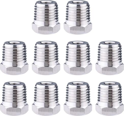 LTWFITTING Stainless Steel 316 Pipe Hex Head Plug Fittings 1/4-Inch Male NPT Air Fuel Water Boat (Pack of 10) in Saudi Arabia