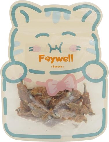 Faywell- أسماك الدجاج ملفوفة للكلاب والقطط الغنية بالبروتين ، أوميغا 3 و DHA ، ودعم العيون ، وصحة المفاصل والمعطف ، والهضم المنخفض والهضم السهل ، (30 جرام) in Kuwait
