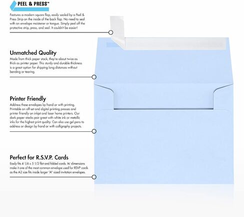 A2 Invitation Envelopes (4 3/8 x 5 3/4) - Baby Blue (250 Qty.) in Kuwait
