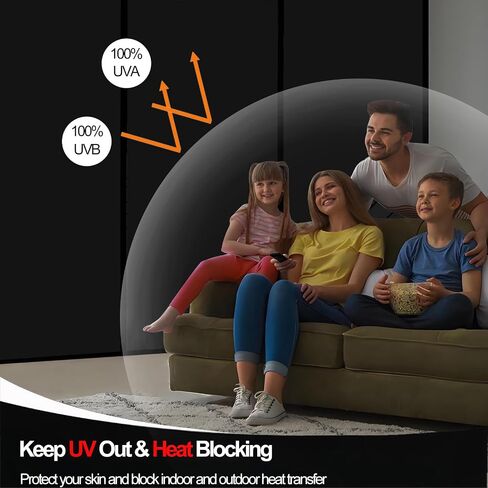 One Way Window Film Privacy Protection Static Cling Anti-UV and Sun Blocking Heat Control Window Tint for Home and Office Black-Silver 15.7 Inch x 16.4 Feet in Saudi Arabia