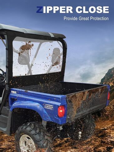 زجاج أمامي ناعم لـ Yamaha Rhino & Massimo UTVs - زجاج أمامي من PVC مع رؤية ممتازة، مقاوم للماء وقوي ضد الثقوب والتمزق والتآكل. in Kuwait