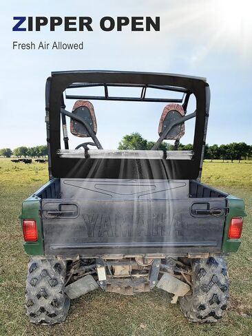 زجاج أمامي ناعم لـ Yamaha Rhino & Massimo UTVs - زجاج أمامي من PVC مع رؤية ممتازة، مقاوم للماء وقوي ضد الثقوب والتمزق والتآكل. in Kuwait