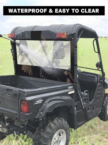 زجاج أمامي ناعم لـ Yamaha Rhino & Massimo UTVs - زجاج أمامي من PVC مع رؤية ممتازة، مقاوم للماء وقوي ضد الثقوب والتمزق والتآكل. in Kuwait