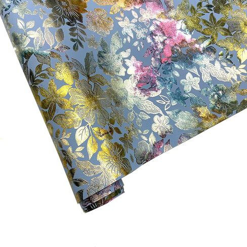 16" x 54" Colorful Floral Faux Leather Fabric for DIY Crafts, Patterned Leatherette PU Fabric for Makeup Case Handbags Purse DIY Repair Projects-Violet in Saudi Arabia
