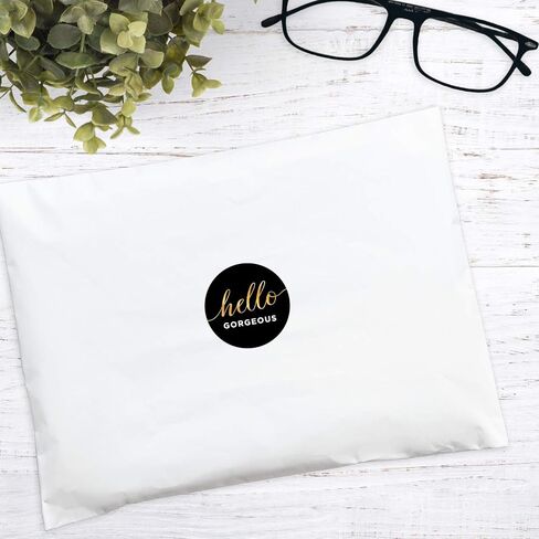 Hello Gorgeous Stickers / 250 Small Business Labels / 1.5" Order Package Envelope Seals/Elegant Gold Foil Sticker/Made in The USA in Kuwait