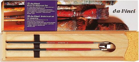 da Vinci Watercolor Series 5240 Deluxe Paint Brush Set, Natural Hair and Synthetic with Wooden Storage Box and Brush Soap, Multiple Sizes, 5 Brushes (Series 36, 991, 5530, 5550) in Kuwait