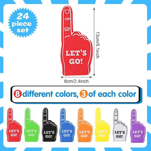 Aster 24 Pcs Mini Foam Fingers, Sport Fan Foam Finger, We're #1 Fan Foam Finger, Sports Themed Birthday Party Supplies Foam Hand Fingers Cheerleader Gifts for Sports Events (Orange) in Kuwait