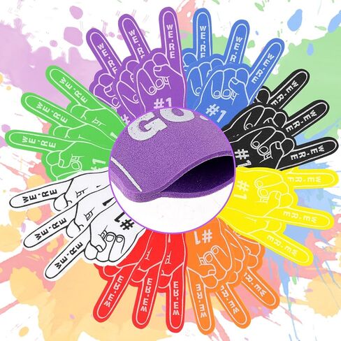 Aster 24 Pcs Mini Foam Fingers, Sport Fan Foam Finger, We're #1 Fan Foam Finger, Sports Themed Birthday Party Supplies Foam Hand Fingers Cheerleader Gifts for Sports Events (Orange) in Kuwait