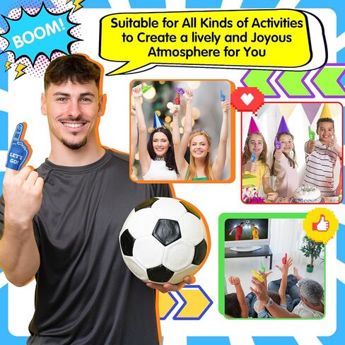 Aster 24 Pcs Mini Foam Fingers, Sport Fan Foam Finger, We're #1 Fan Foam Finger, Sports Themed Birthday Party Supplies Foam Hand Fingers Cheerleader Gifts for Sports Events (Orange) in Kuwait