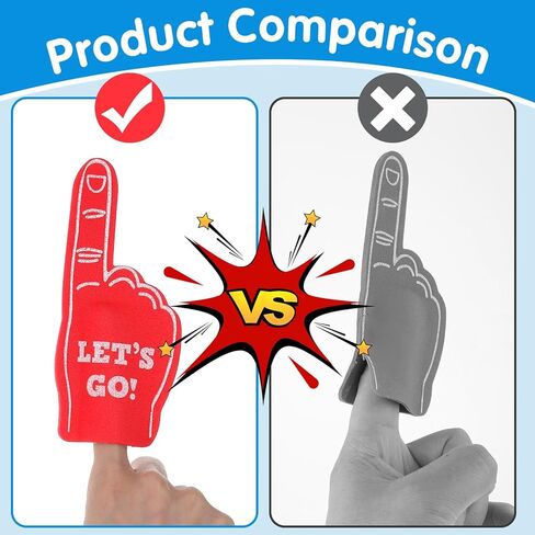 Aster 24 Pcs Mini Foam Fingers, Sport Fan Foam Finger, We're #1 Fan Foam Finger, Sports Themed Birthday Party Supplies Foam Hand Fingers Cheerleader Gifts for Sports Events (Orange) in Kuwait