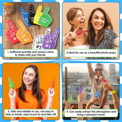 Aster 24 Pcs Mini Foam Fingers, Sport Fan Foam Finger, We're #1 Fan Foam Finger, Sports Themed Birthday Party Supplies Foam Hand Fingers Cheerleader Gifts for Sports Events (Orange) in Kuwait